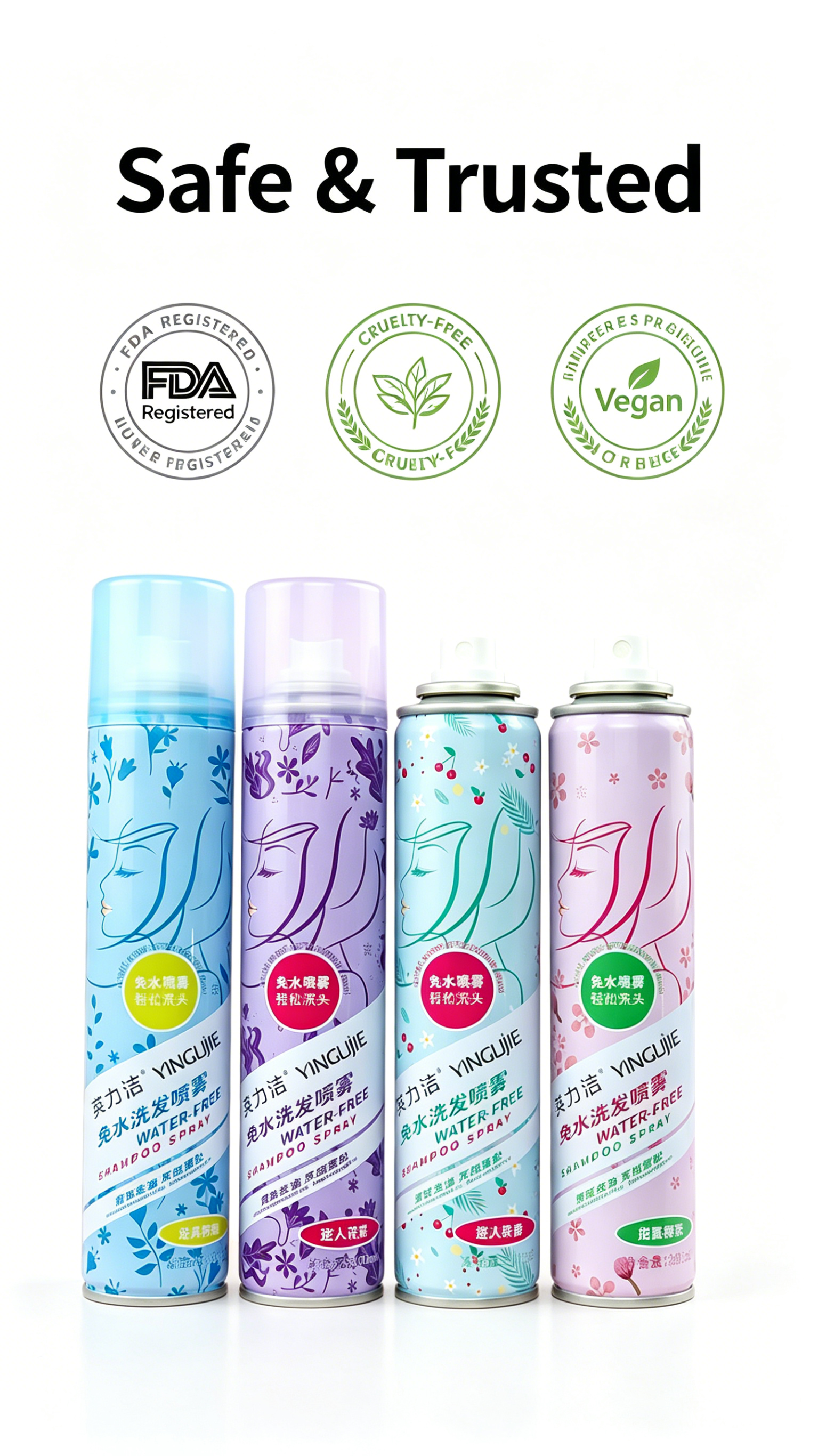 OEM Rice Starch Dry Shampoo Spray – Oil Control & Fluffy Volume, No White Residue, 150ml Pump, MOQ 3000 Pcs