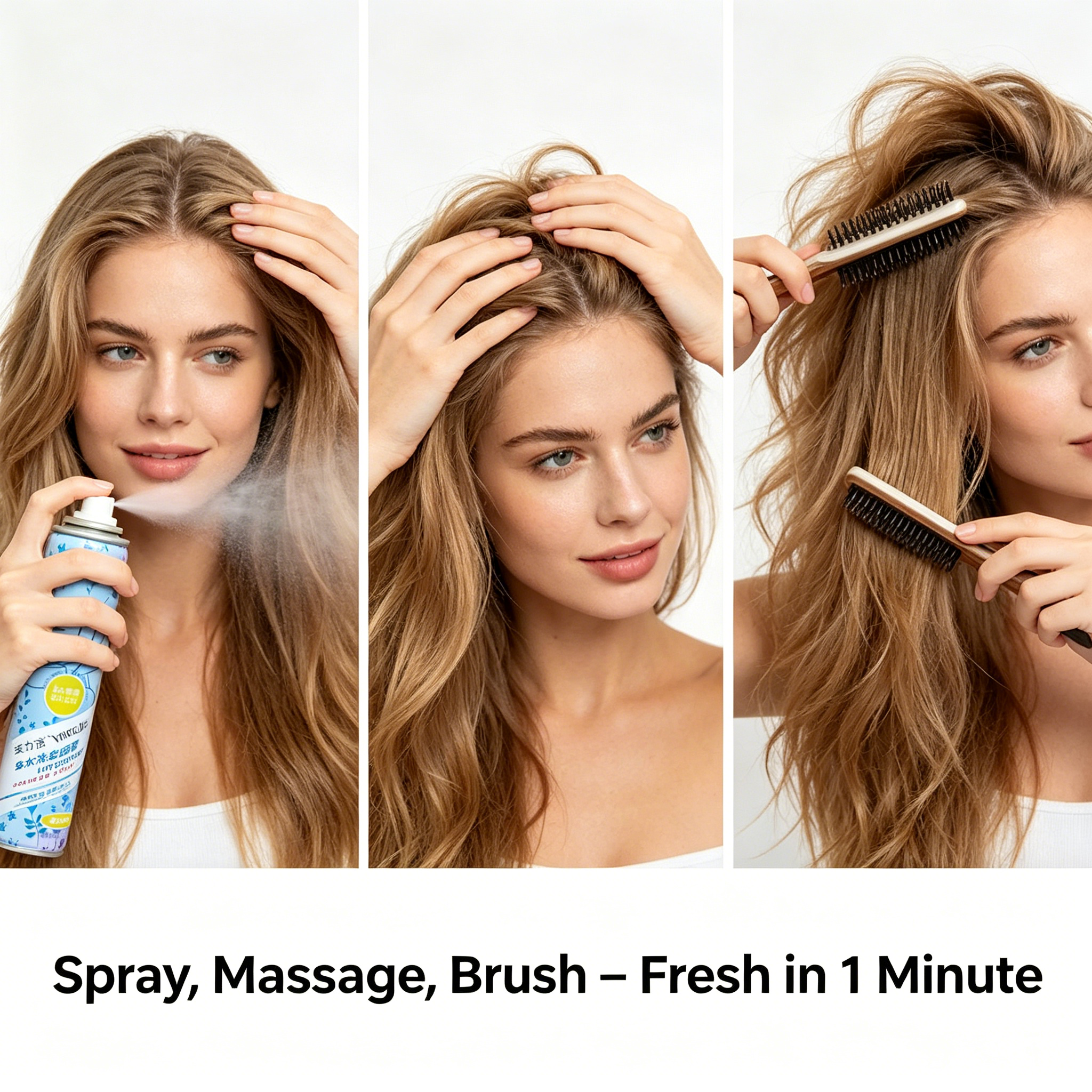 OEM Rice Starch Dry Shampoo Spray – Oil Control & Fluffy Volume, No White Residue, 150ml Pump, MOQ 3000 Pcs